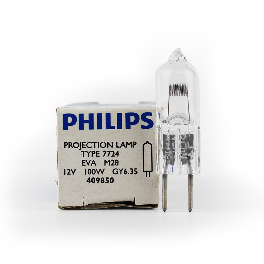 Philips 7724 EVA 12V 100W GY6.35 projection lamp bulb 